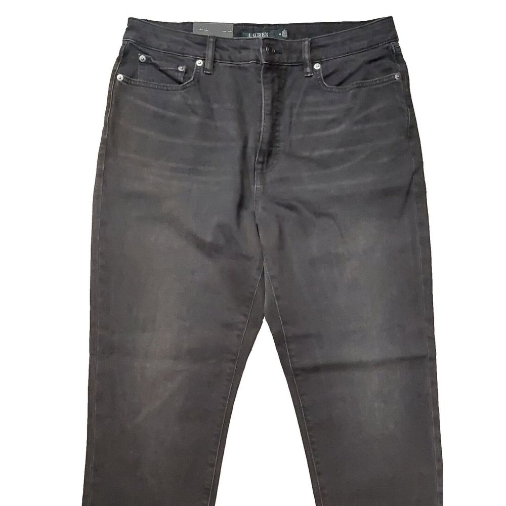 Ralph Lauren Black Super Stretch High Rise Skinny Ankle Denim Jeans Sz 14 / 32 - Picture 9 of 12
